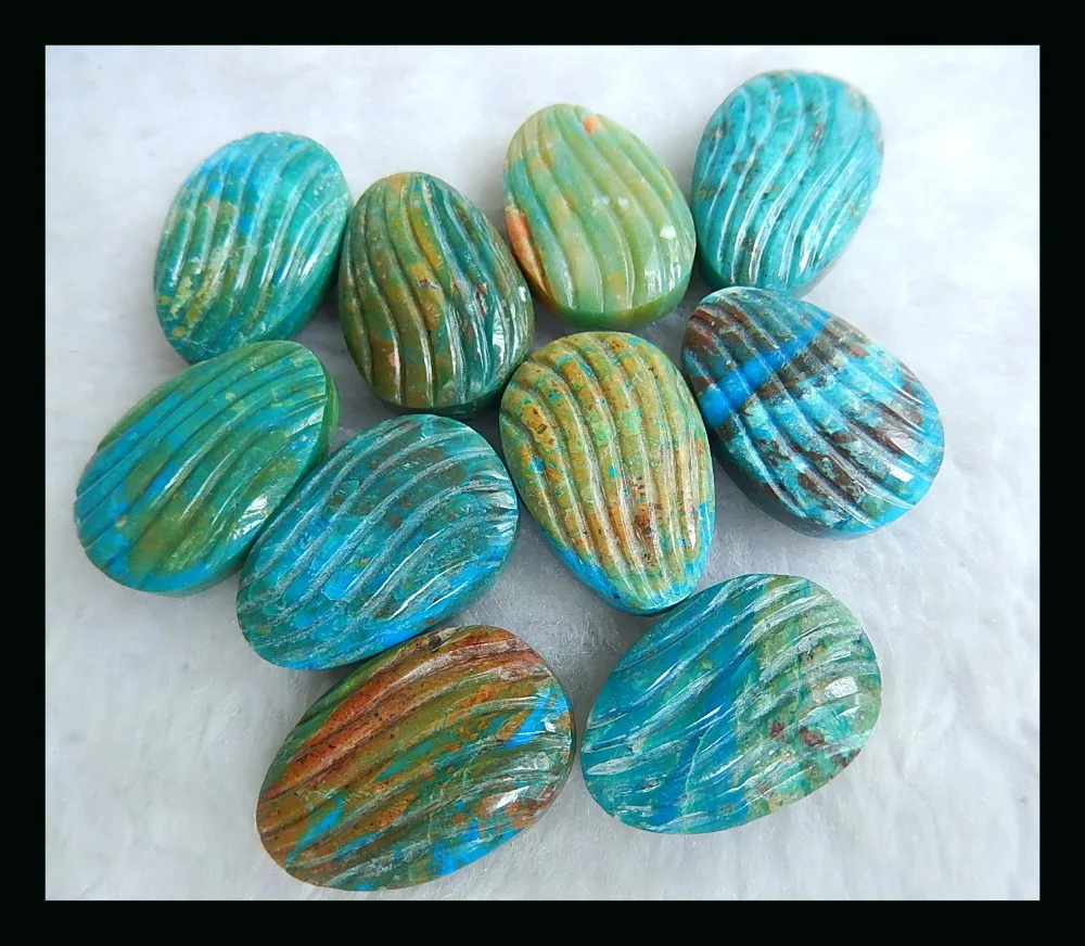

AAA Natural Stone Sale10pcs Fashion Handmade Shell Shape Blue Opal Cabochons 25x17x8mm 50g Jewelry Accessories