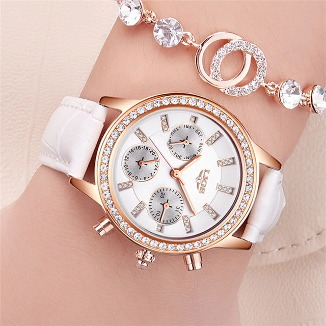 

2018 Fashion Women Watch LIGE Luxury Brand Girl Quartz Watch Casual Leather Ladies Dress Wristwatch Women Clock Montre Femme