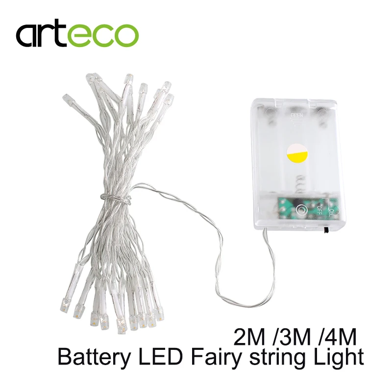 3AA Battery powered LED string Light 2M 3M 4M colorful Xmas LED Fairy lights decoration party ...