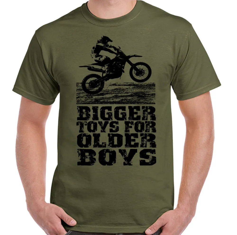 

Motocross Bigger Toys T shirt Men Funny Motorbike cotton casual gift tee USA Size S-3XL