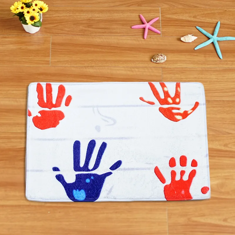 Creative Hand Printed Home Mats On The Floor Doormats Indoor Absdorbent Bathroom Toilet Bath Mats Bedroom Foot Mats Kitchen Rug