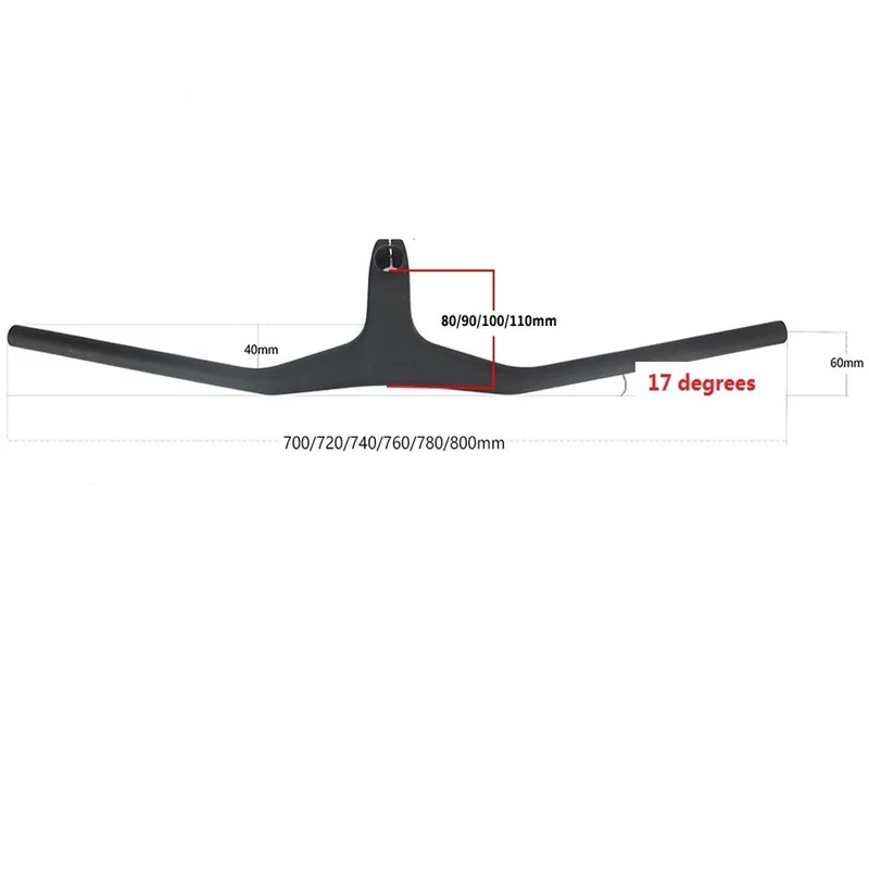 3 K T800 полный углеродного волокна матовый 17 градусов альпинист горизонтальная Рукоять/однообразный горный MTB велосипед поручень детали для мотоцикла