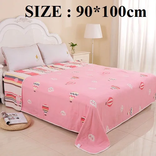 Шестислойное Марлевое полотенце, хлопковые пеленки, детское одеяло 90*100 120*150 см, удобные детские стеганые простыни, постельные принадлежности для младенцев - Цвет: pink balloon90x100