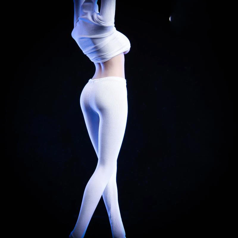 1/6 масштабный комплект женской одежды 18XG24 обтягивающие штаны и пальто с высоким воротником черного и белого цвета для 12''Action Figure аксессуары модель