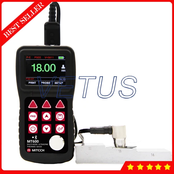 Through Coating Ultrasonic Metals Plastic Ceramics Composites Epoxies Glass Thickness Gauge Meter Tester MT600 with P-E E-E mode |
