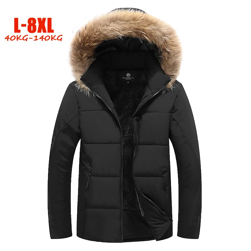 2018 бренд 6XL 7XL 8XL размера плюс зимние куртки мужские с капюшоном флис теплая