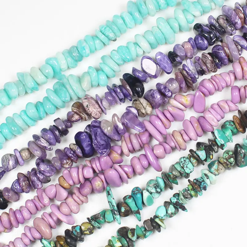

Natural2-8mmPhosphosiderite,Charoite,Apatite,peridot,Larimar Irregular/ freeform beads 34", DIY Jewelry Making, pendant,necklace
