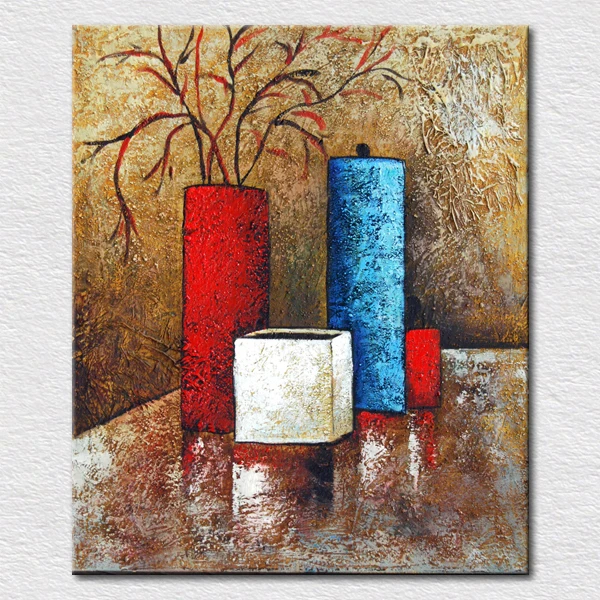 

Wholesale fine quality canvas prints abstract art painting flowers as fine still life for hotel decor free shipping