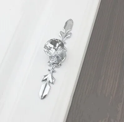 Fashion Duluxe Glass Crystal Dresser Pull Diamond Drawer Knob