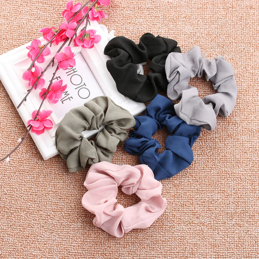 Aliexpress.com : Buy Trendy Lady Hair Scrunchie Ring Elastic Pure Color ...