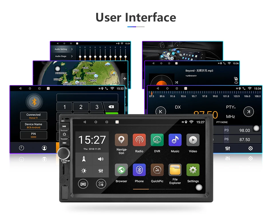 Sale Vtopek 7" dual din FM radio car radio Android multimedia control system rear camera TF Card  Touch Screen GPS 12V Universal 12
