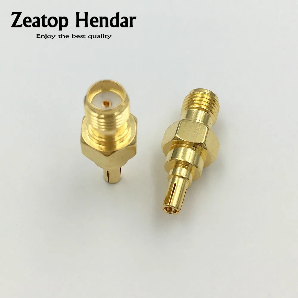 

1Pcs Brass CRC9 Male Plug to SMA Female Jack RF Straight Connector Gold Plated
