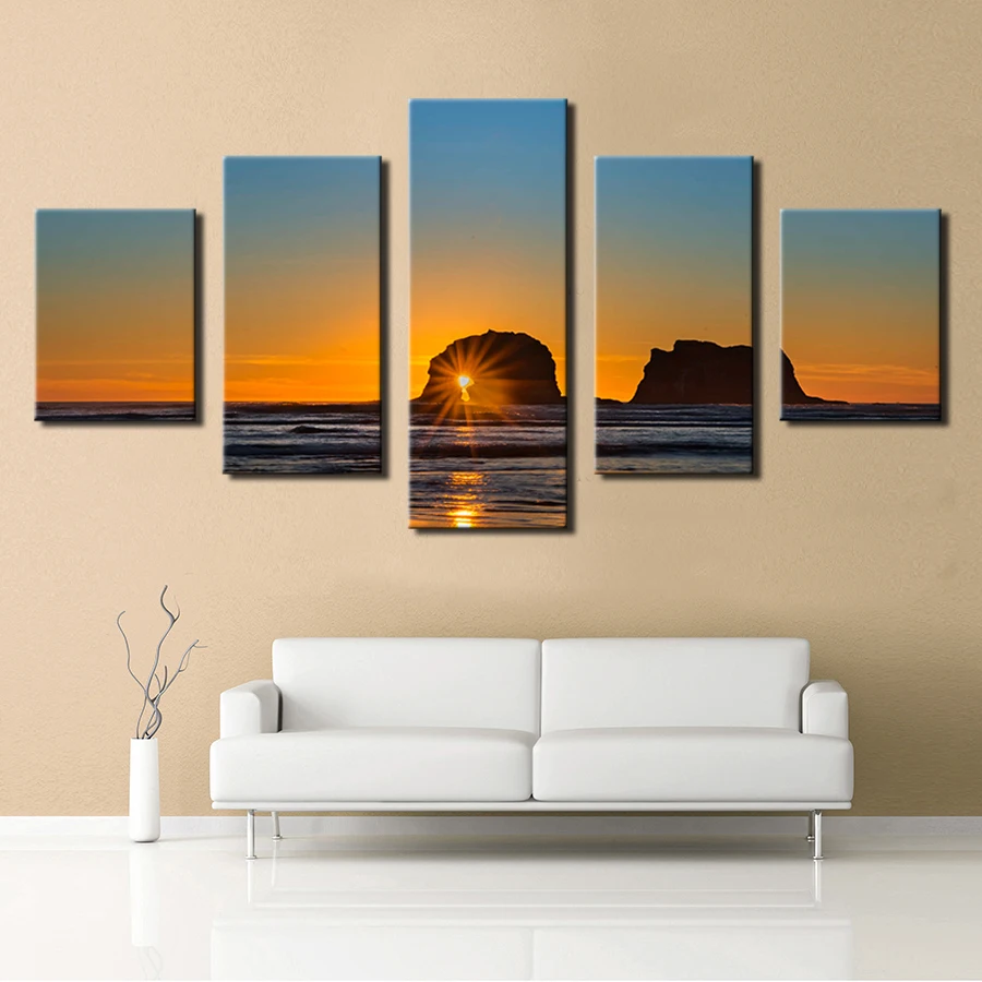 

2017 New Arrival Limited Paintings Fallout Cuadros 5pcs Home Decor Canvas Twin Rock Study Wall Art Painting Picture Print On for