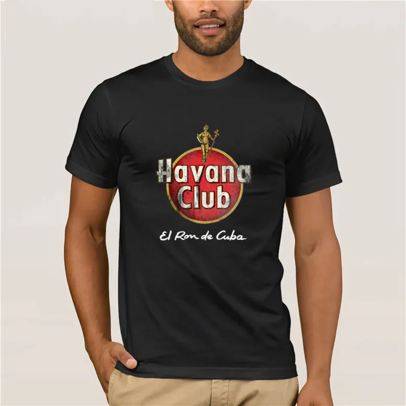 

New Summer Men's Casual Print T-Shirt Fashion New Havana Club Kuba Cuba Party DJ Che Guevara Gr Men's Black T-Shirt