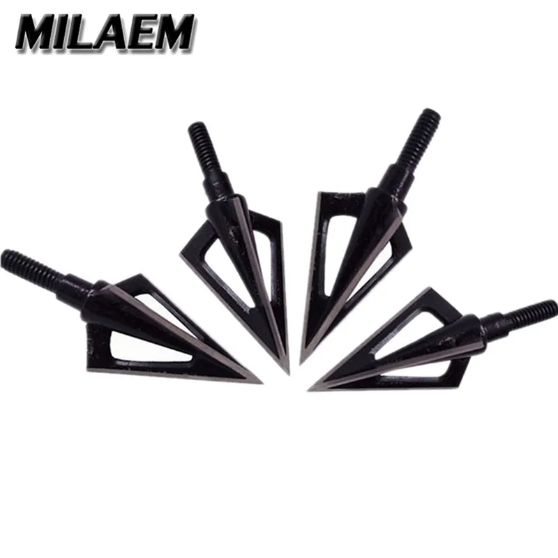 3//6//12Pcs Black Widow Stainless Steel Broadhead 100grain 3 Sharp Blade Arrowhead