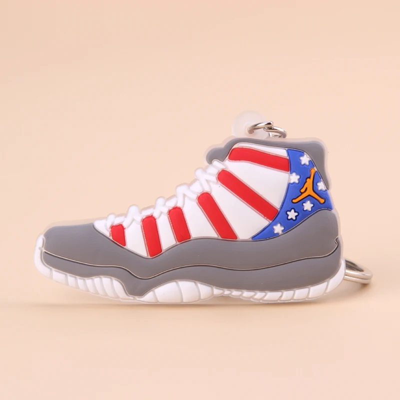 Брелок новые экзотические мини Jordan 11 ретро обуви ключевая цепь Для мужчин и Для женщин детские подарочные брелки на баскетбольных кроссовок ключ держатель porte Clef - Цвет: Picture Color13