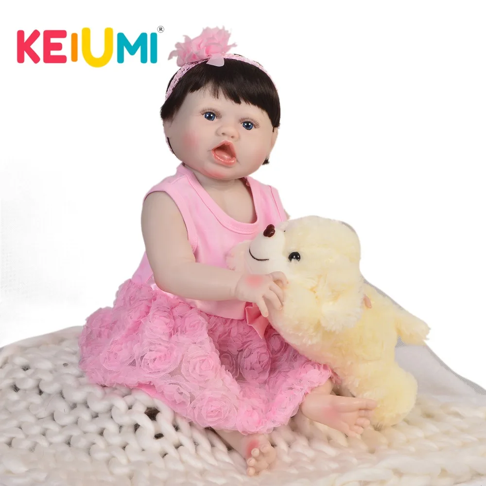 

Hot Sale 23 inch Boneca Reborn Doll 57 cm Realistic Full Silicone Viny Reborn Baby Dolls Toy Kids Playmates Christmas Gifts