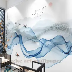 3D фото обои синий простой абстрактные конструкции стереоскопический пейзаж большой росписи стены китайской живописи тушью искусства обои