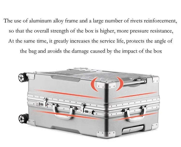Высокое качество алюминиевая рама тележки чемодан прокатки hardside чемодан для женщин чемодан на колесиках для путешествий коробка для мужчин на колёсиках 20/24/28 дюймов