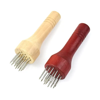 

Stainless Steel Meat Needles Pounders with Wooden Handle Profession Meat Tenderizer Needle For Beef Tender Steak Kitchen Tools