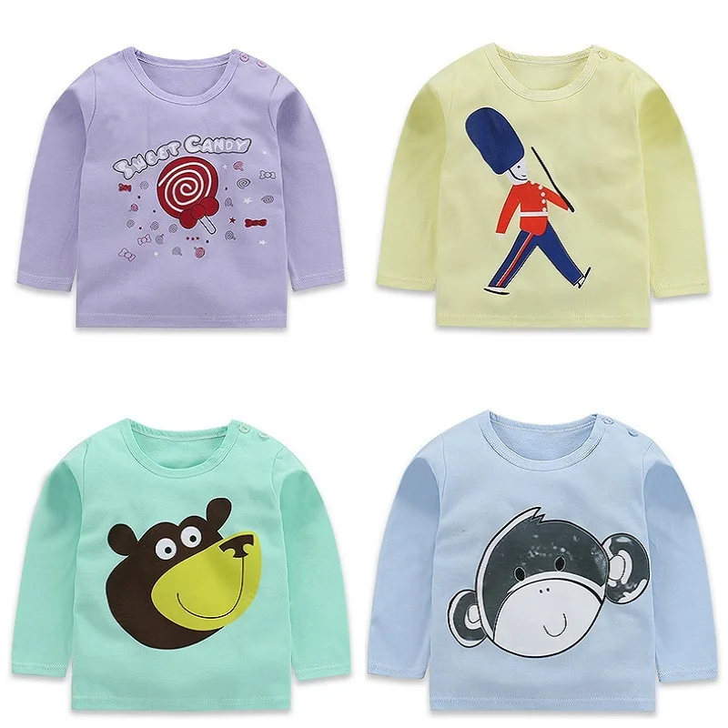 

Autumn Boy Cartoon Print T-Shirt Children's Long Sleeve Cotton T-Shirt Boy Clothes Children Print T-Shirt Boy Top