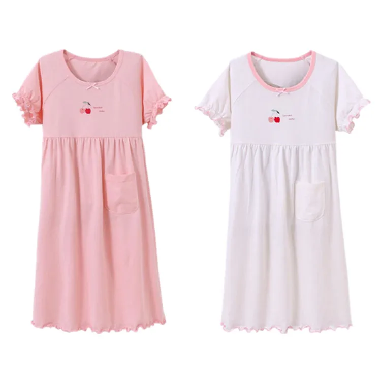 Princess nightgowns for girls cotton nightdress girls sleepwear loose dress 2-2 750