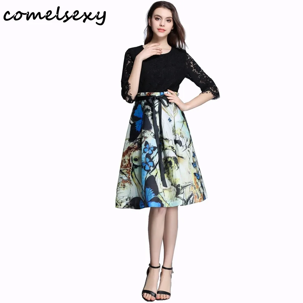 Runway Dress For Women 2017 New Lace Dress Women Luxury Dresses Cute Elegant Spring Summer Dress Vestido