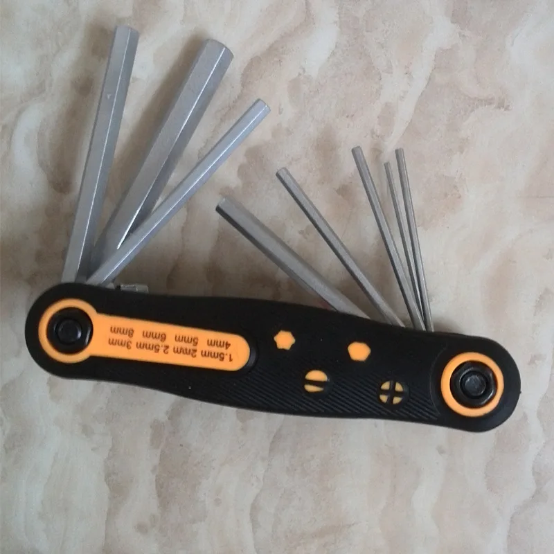 

Folding screwdriver hexagonal set portable folding 8 sets folding plum blossom wholesale Multi-size screw driver tool set