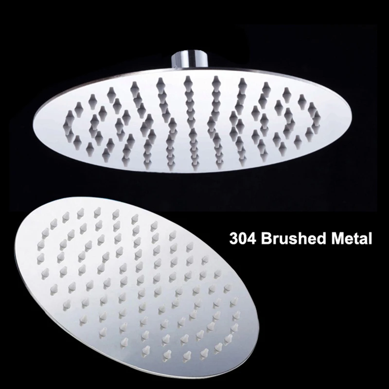 SRJ Bathroom Shower 304 Stainless Steel Supercharged Ultra-Thin Spray Shower Head Bathroom Brushed Shower Tool Accessories 