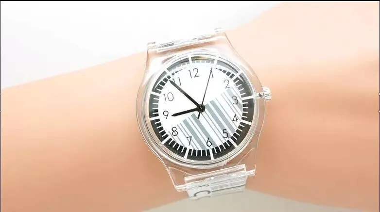 Новинка дети дамы модный бренд мини часы barcode Дизайн Водонепроницаемость Аналоговый смолы наручные часы 1150