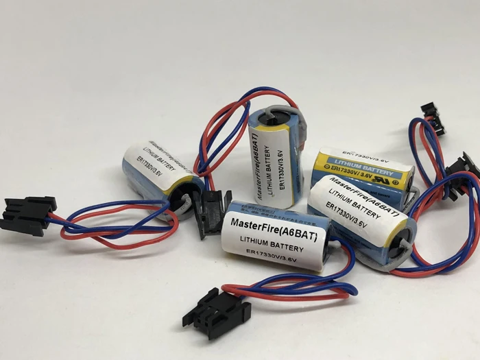 

MasterFire 8pcs/lot New Original ER17330V/3.6V ER17330V ER17330 3.6V lithium battery A6BAT MRBAT PLC control in Li-ion with plug