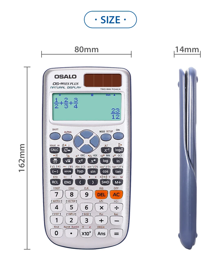 2018 جديد المزدوج هندسة الطاقة العلمي حاسبة الشمسية 991ES Calculadora Cientifica الطالب متعددة الوظائف حاسبة