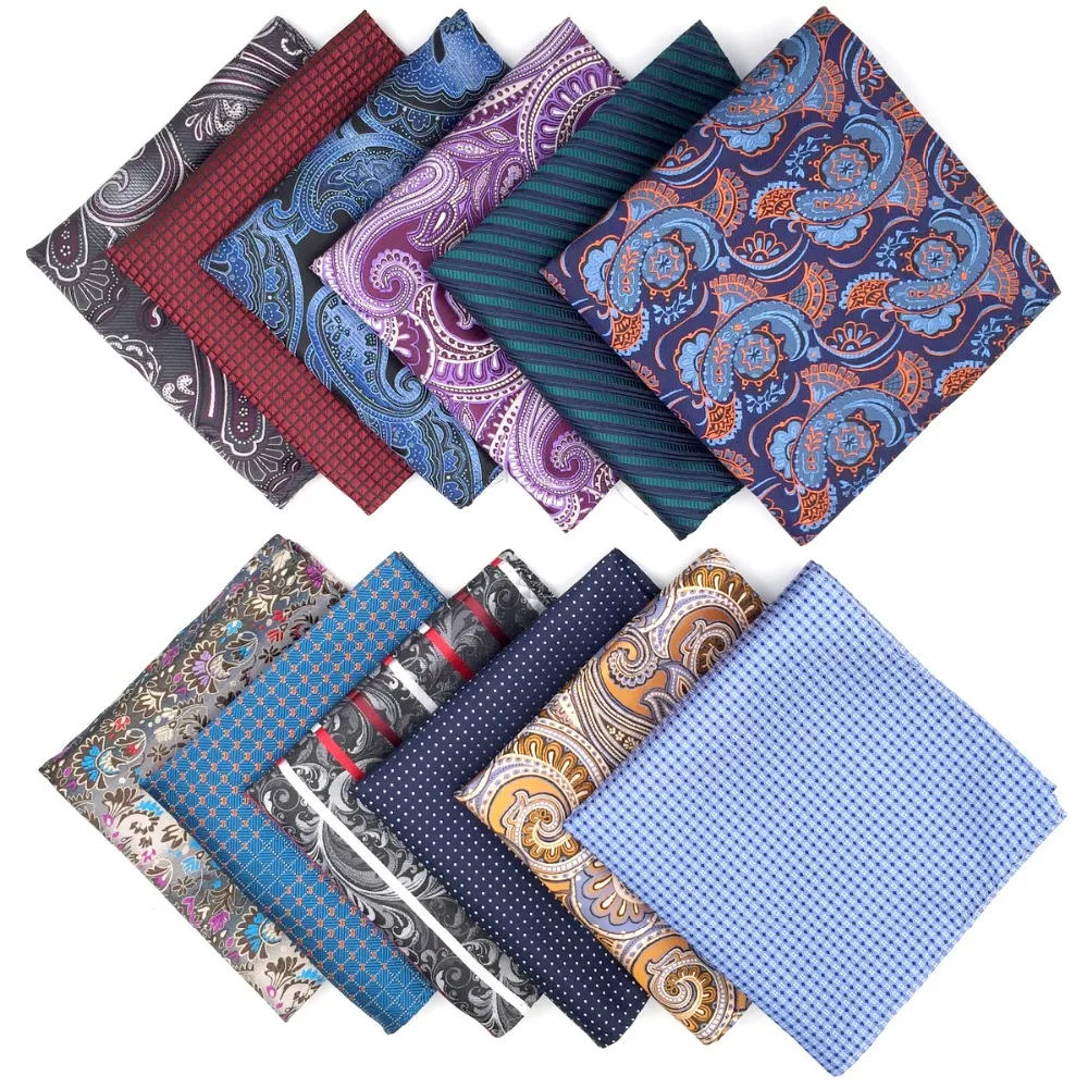 Mens Pocket Square Silk Colorful Jacquard Woven Brand New Fashion Hanky