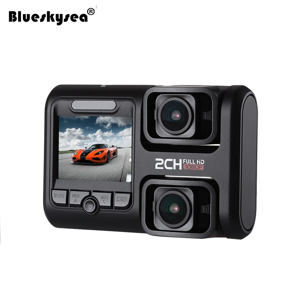 Blueskysea Dual Dash Cam Dual Channel Sony IMX323 Novatek 96663 Full HD 1080P 30FPS WiFi GPS