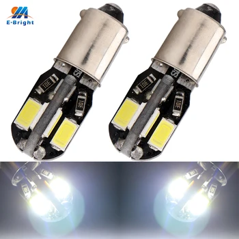 

YM E-Bright 2PCS BA9S Led Canbus 5630 8 SMD T11 T4W Auto License Plate Light Car Interior Lighting 12V DC White NO Error 240Lm