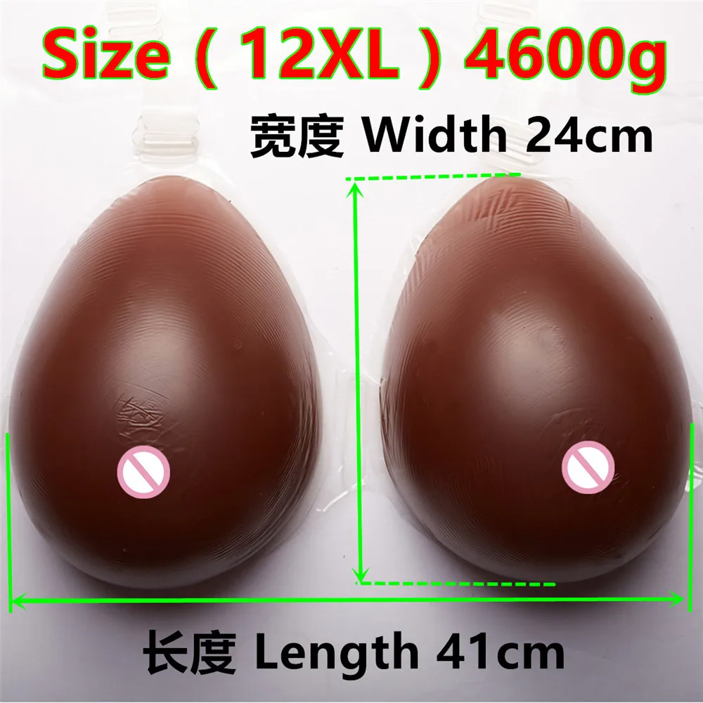 

Black Silicone Breast Form 4600g/Pair Crossdresser Transgender Shemale Artificial Masturbator Boobs Huge Silicone Bra