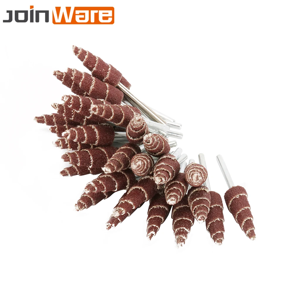 80 Grit 10pcs Cone Deburring Flap Grinding Sanding Head Set For Rotary Tools