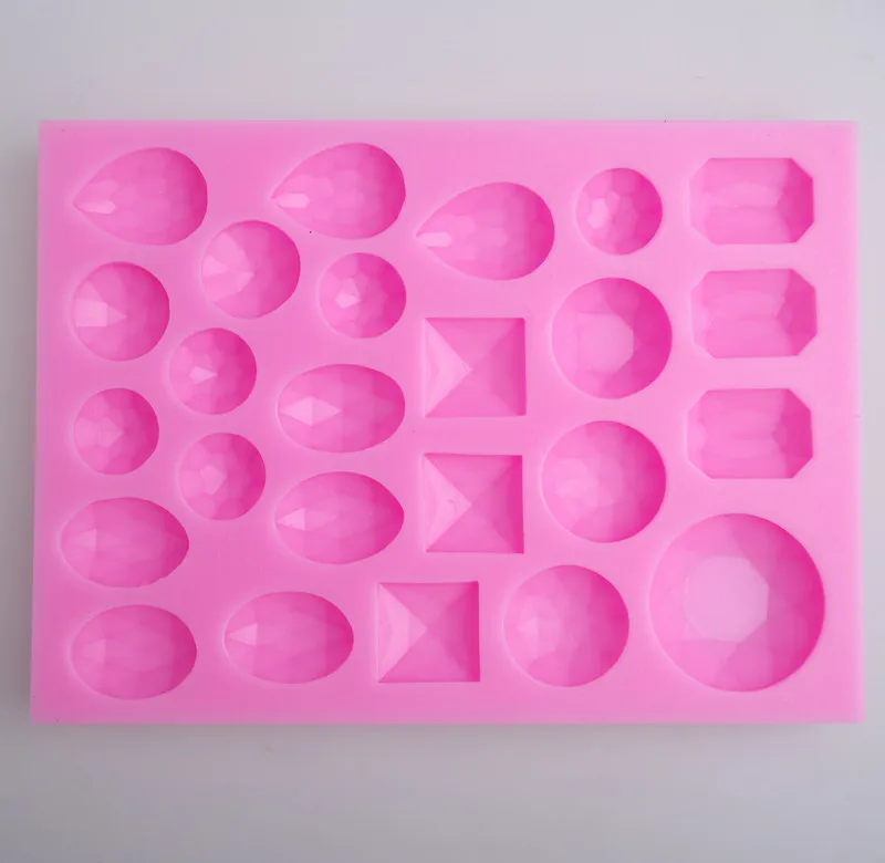 

Classic DIY Silicone Diamond Gem Crystal Stones Shape Cake Fondant Moulds Sugar Craft Sugar 3D Cake Decorating Tools FM629