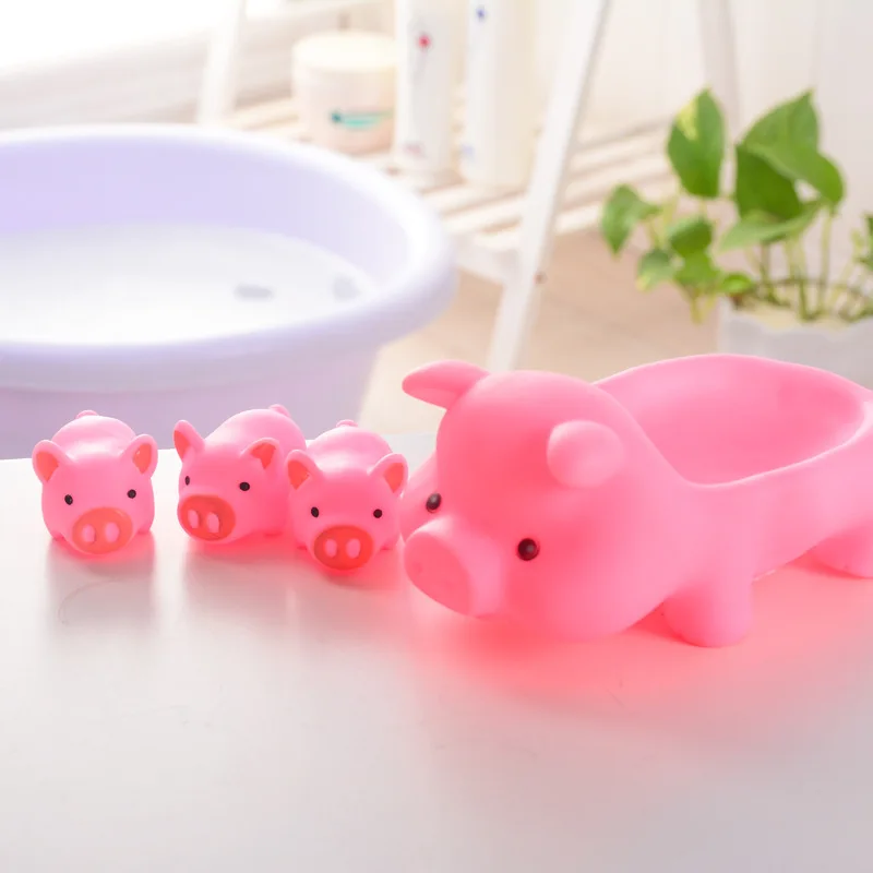 

Cartoon soft cute cute pink pig toy vent whole person pig squeezing music pinch called decompression vent toy