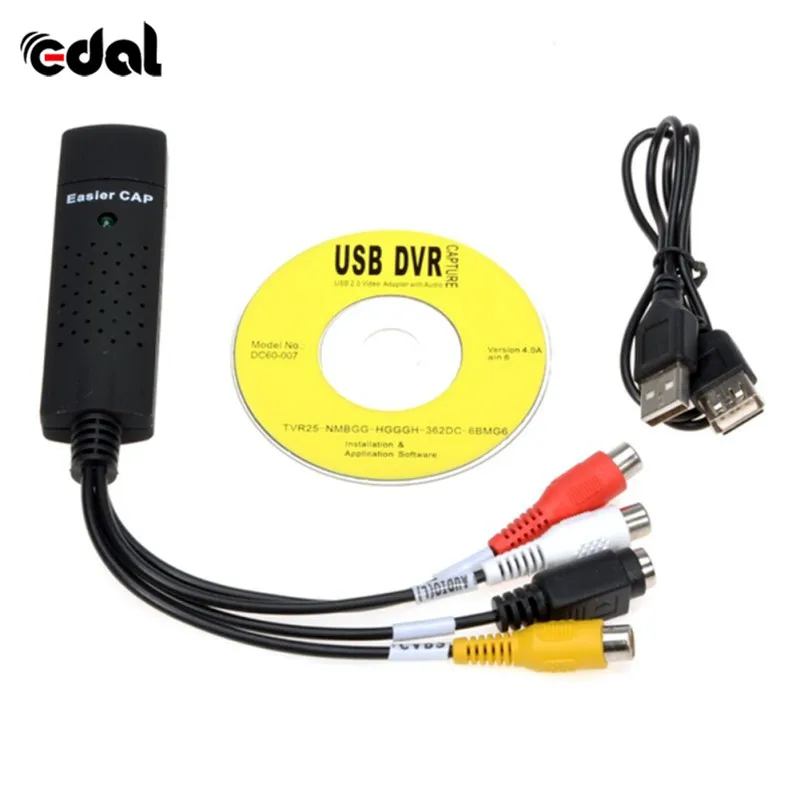 Новый USB 2 0 Easycap Аудио видео DVD VHS Запись карты конвертер ПК адаптер с аудио|Кабели