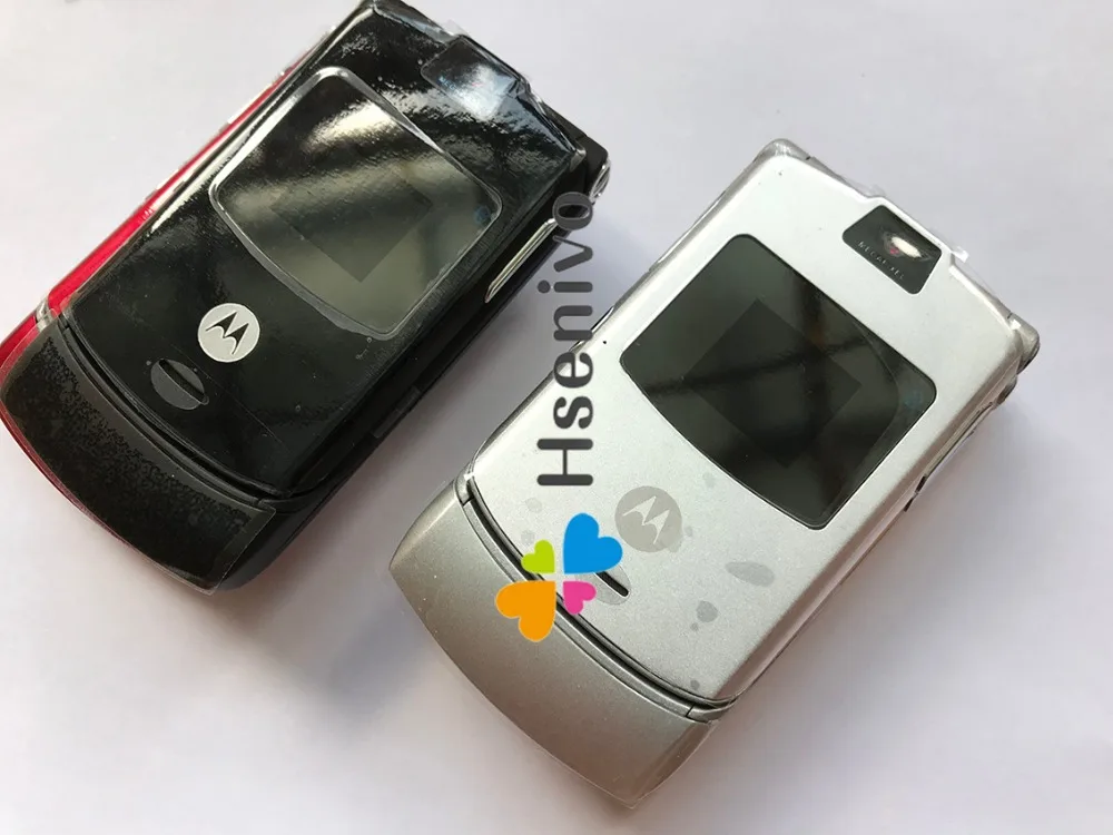 100% GOOD quality Original Motorola Razr V3 mobile phone one year warranty +free gifts