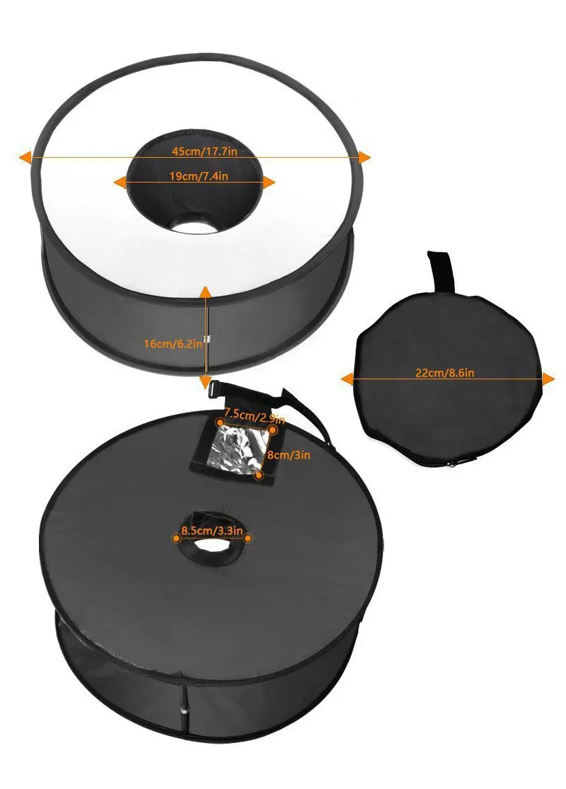 45 см Универсальный складной круглый софтбокс Speedlite рассеиватель вспышки для Canon Nikon sony Pentax Speedlight макро ПОРТРЕТНАЯ ФОТОГРАФИЯ