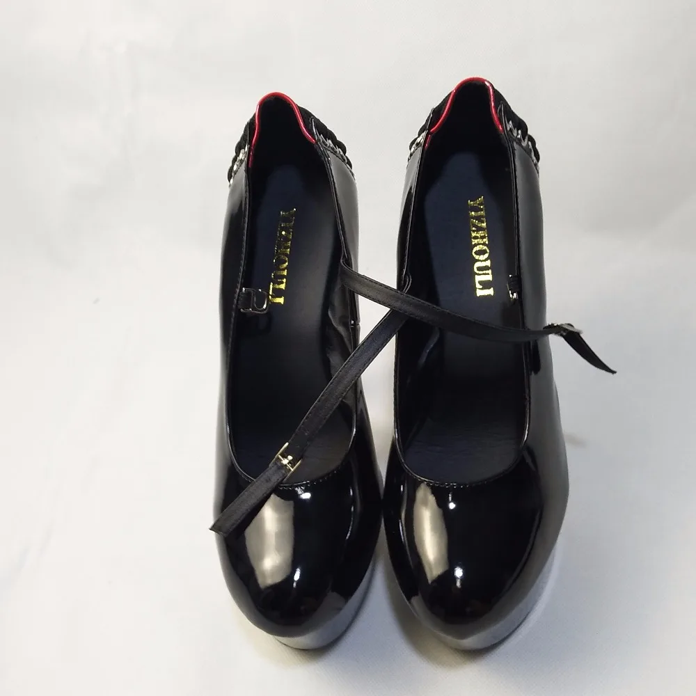 The round head shallow mouth thick bottom light 15cm night club ultra high heel shoe, women multi-colored dancing shoes