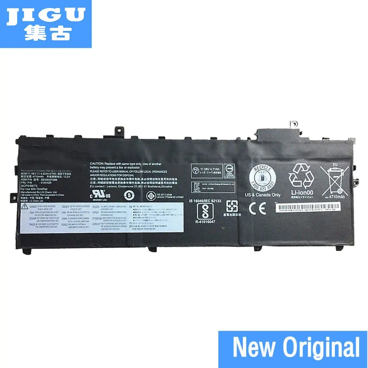 

JIGU ORIGNAL Laptop Battery 01AV429 01AV430 01AV431 SB10K97586 FOR LENOVO For ThinkPad X1 Carbon 2017 2018 X1 11.58V 57WH