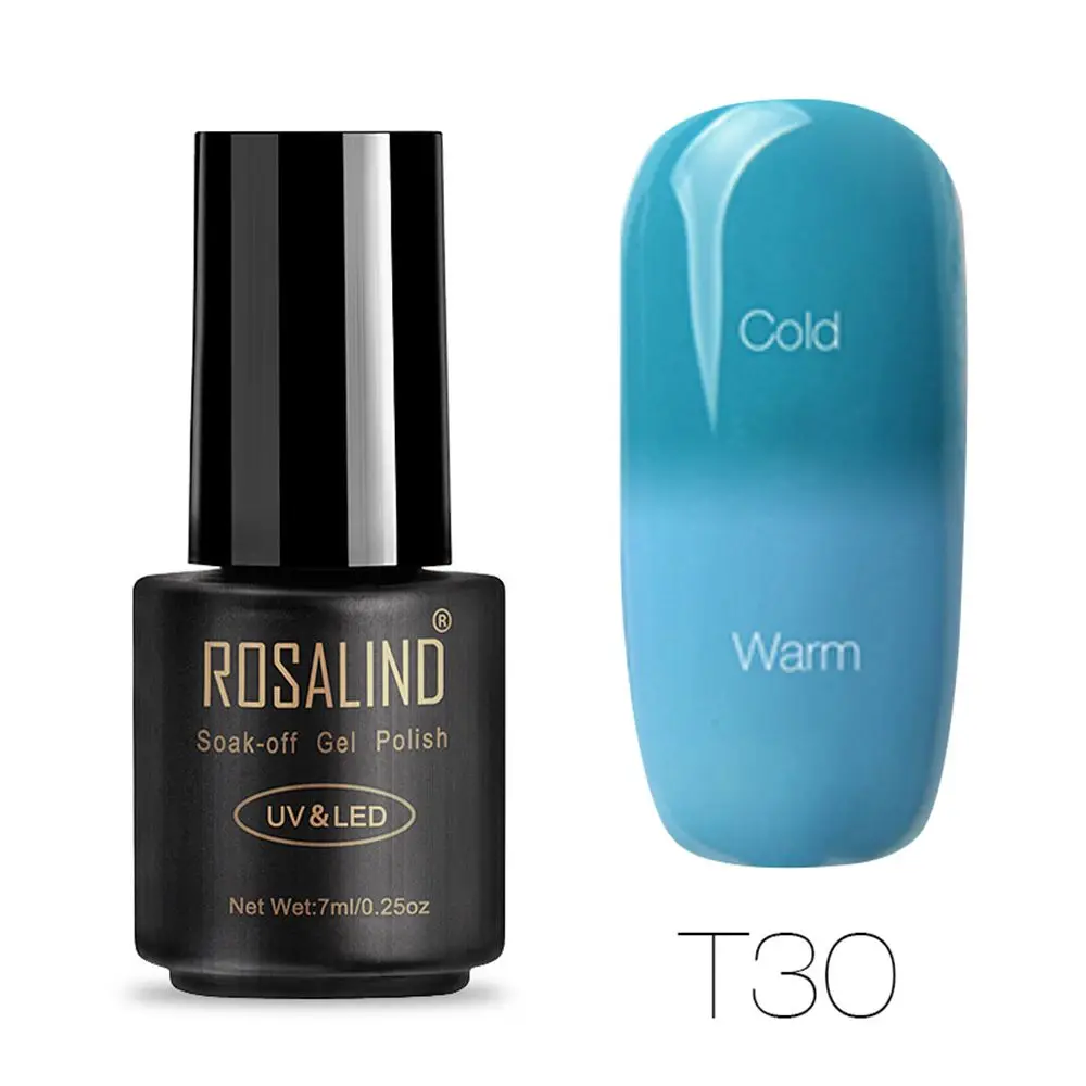 ROSALIND, 7 мл, Гель-лак для ногтей, меняющий температуру, гель для ногтей, дизайн ногтей, УФ светодиодный лак для ногтей, качественный Гель-лак для макияжа - Цвет: 30