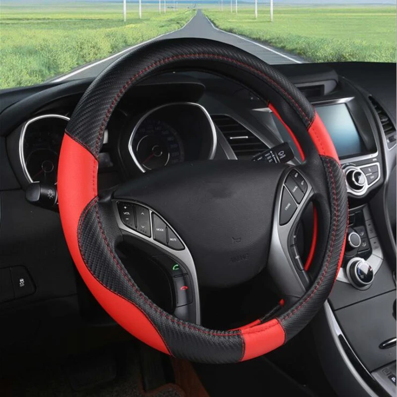 Кожаная оплетка на руль DONYUMMYJO 7 цветов спортивный стиль автомобильные чехлы