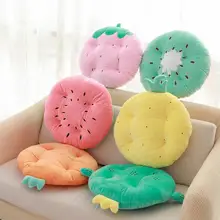 Peluche Fruits rond coussin chaise oreiller plantes décor oreiller fraise Kiwi ananas pastèque carotte Cactus 45*45cm