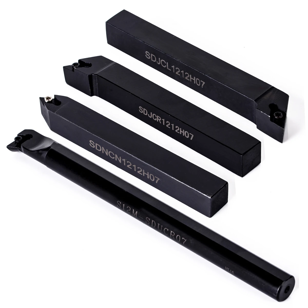 4pcs Set 12mm Lathe Boring Bar Turning Tool Holder + 10pcs Solid Carbide Inserts + 4pcs Wrench Machine Tool Set