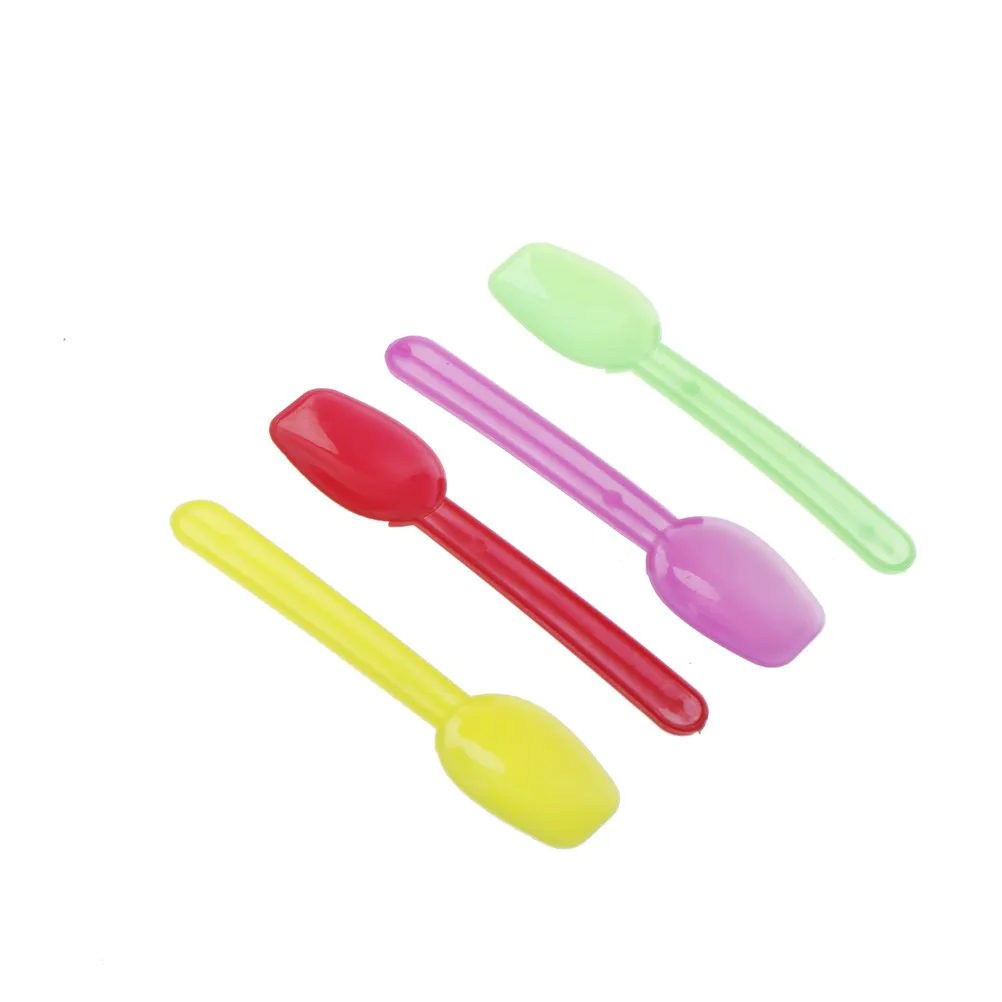 50pieces 8.6cm Plastic Ice Cream Spoon Mini Size Flatware Disposable
