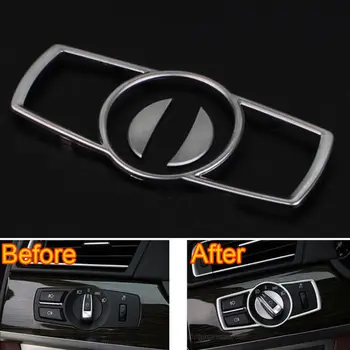 

3x ABS Chrome Car Styling Interior Headlight lamp Switch Button Frame Cover Trim Sticker Fit For Bmw 7 Series F01 F02 2010-2015